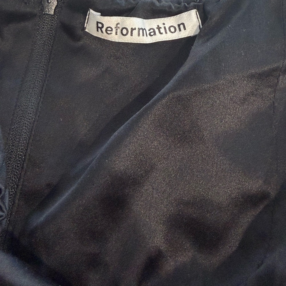 Reformation Joanna Dress Black Silk Strapless Formal Midi Maxi Size 12 - Picture 7 of 12